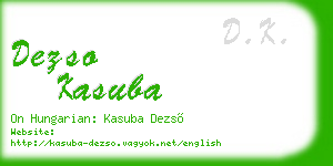 dezso kasuba business card